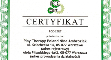 Play Therapy Poland z Międzynarodowym Certyfikatem Systemu Zarządzania Jakością!