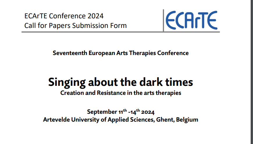 Akceptacja postera Play Therapy podczas 17.Międzynarodowej Konferencji ECArTE Art Therapies- ECARTE w Belgii 11-14.09.2024
